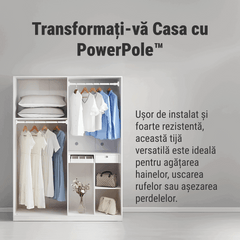 TENSABAR™ - Τηλεσκοπική μπάρα στήριξης 110–400 cm, χωρίς τρύπες, αντοχή έως 170 kg