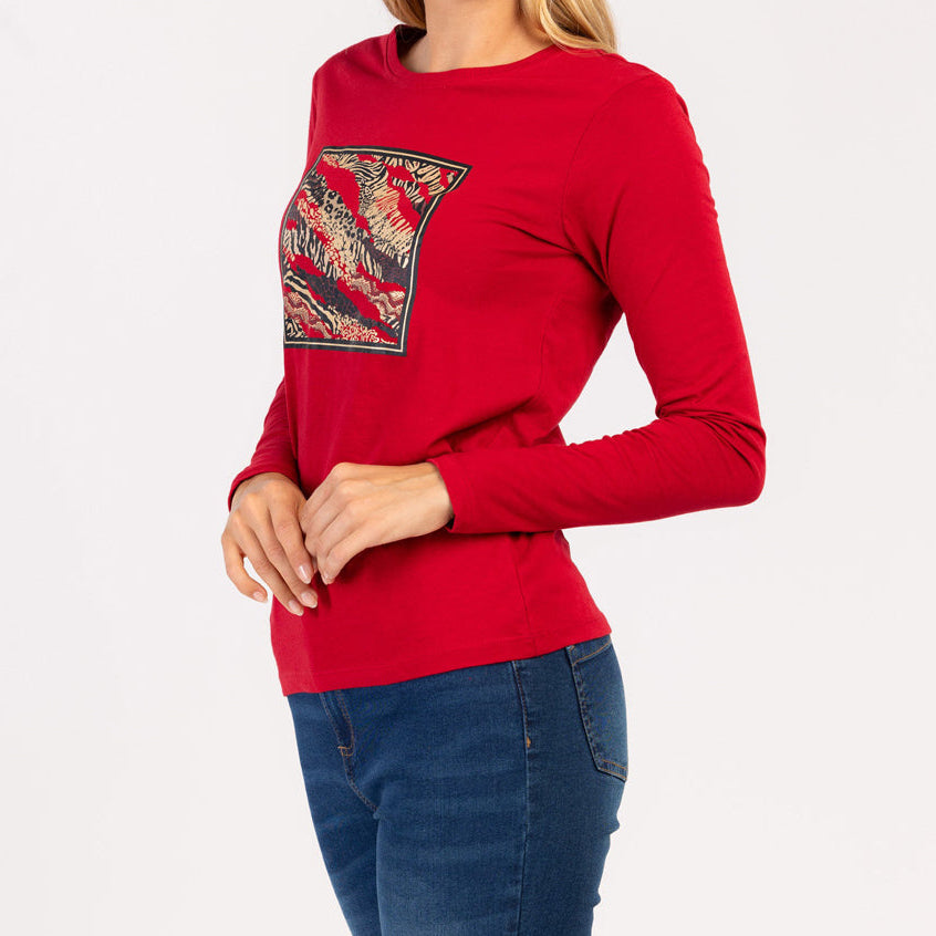 LUMA  - ΓΥΝΑΙΚΕΙΟ ΜΠΛΟΥΖΑΚΙ ΜΕ ΜΑΚΡΥΜΑΝΙΚΑ ΑΠΟ 100% ΒΑΜΒΑΚΙ