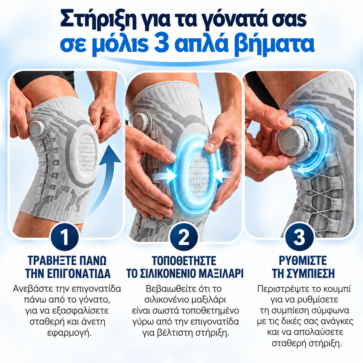 KneeFlex™ – ρυθμιζόμενος επιγονατιδικός νάρθηκας