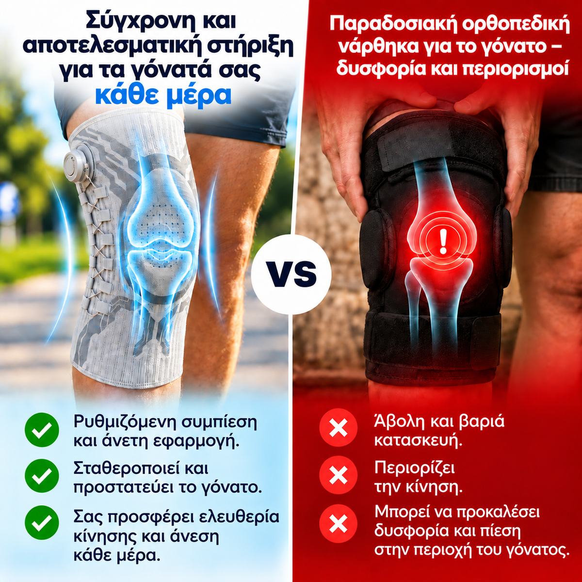 KneeFlex™ – ρυθμιζόμενος επιγονατιδικός νάρθηκας